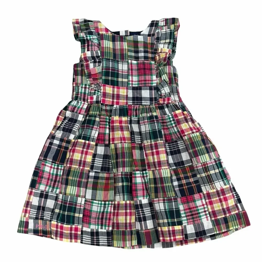 POLO RALPH LAUREN Girls Preppy Plaid Dress Size 5